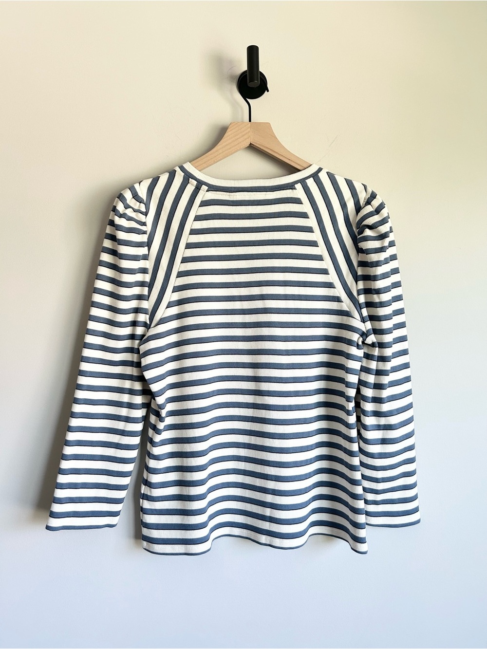 Veronica Beard Delano Puff Sleeve Top Size XL Blue White Stripe - Picture 6 of 8